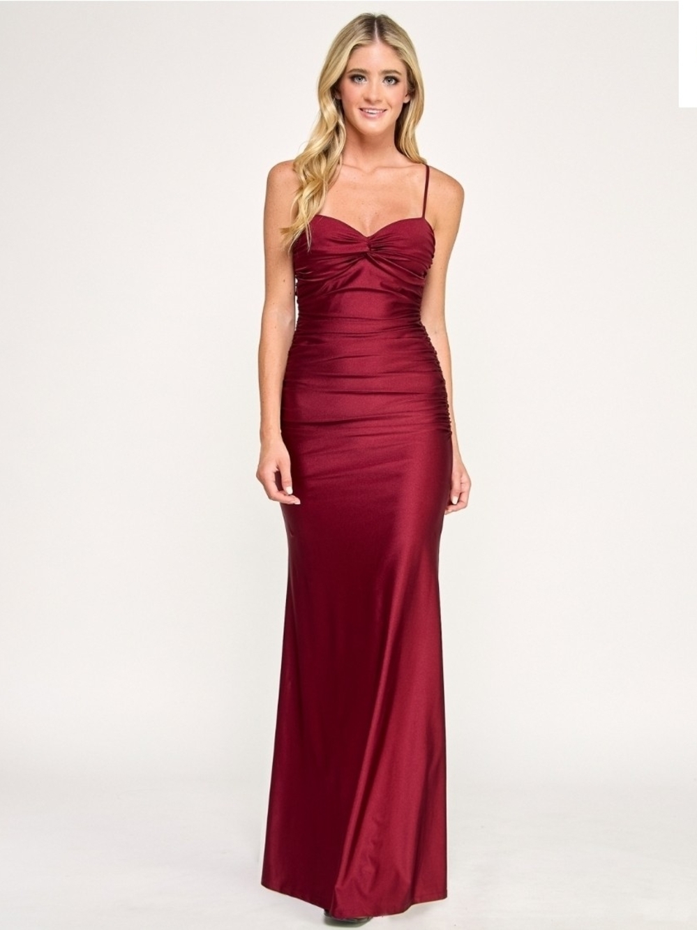 City Studios Juniors' Twist Bandeau Ruched Long Dress Size S(5-7) Bra